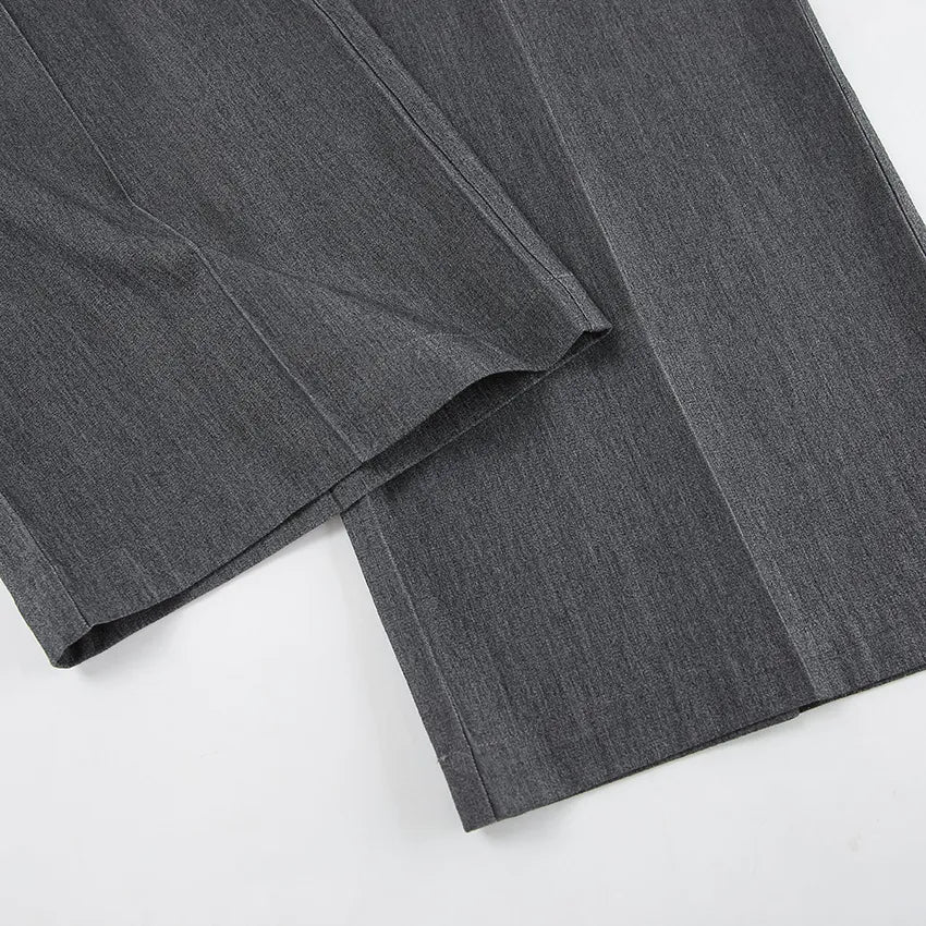 Classic Grey Pleat Front Suit Pants