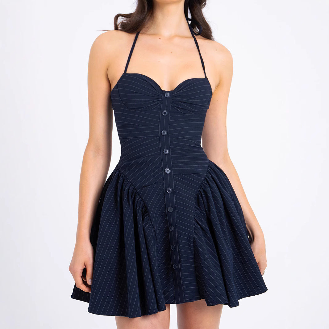 Selene Pin Stripe Mini Dress