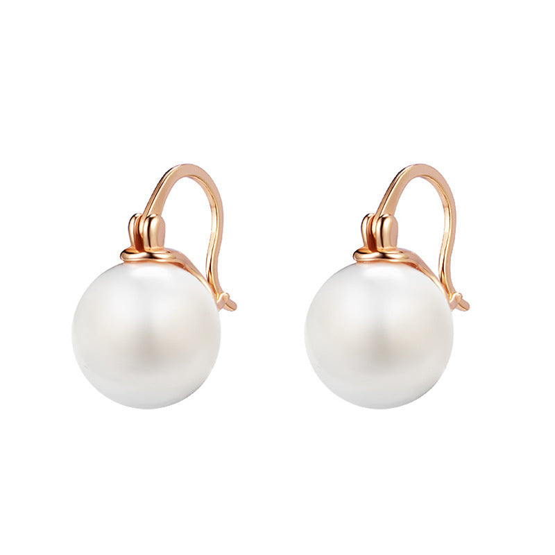 S925 Sterling Silver French Pearl Buckle Earrings