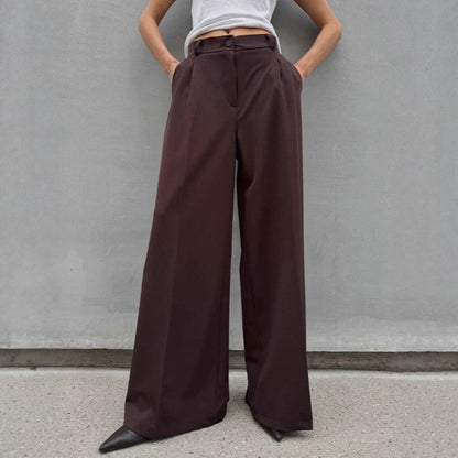 High Waist Espresso Drape Pants