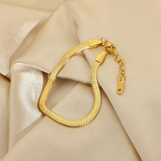 Herringbone Snake Chain Bracelet SS