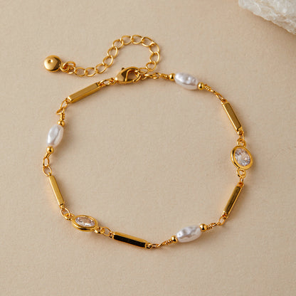 Exquisite Gold Pearl Bracelet