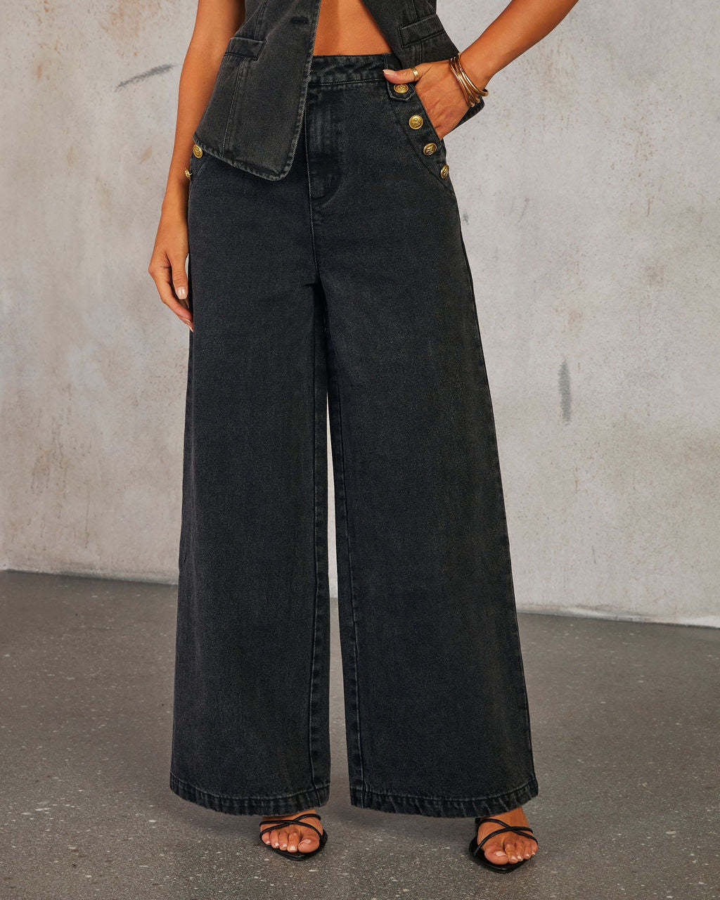Anisse Black Denim Set