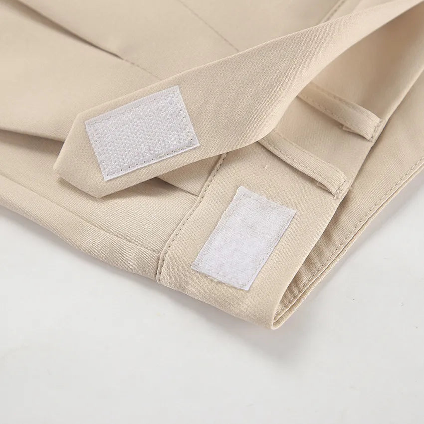 Retro Beige Pleat Pants