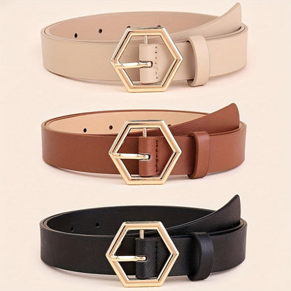 Chic Hexagon Buckle Belt