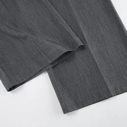 Classic Grey Pleat Front Suit Pants