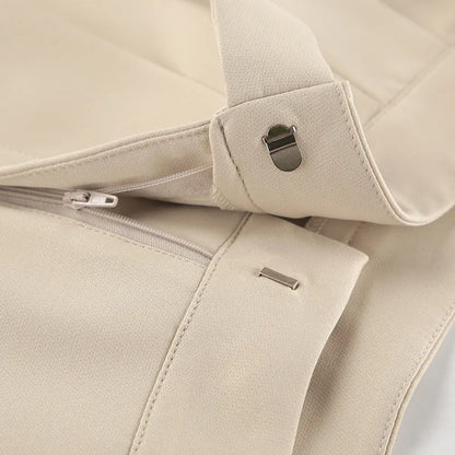 Retro Beige Pleat Pants
