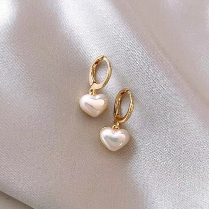 Heart Pearl Earrings