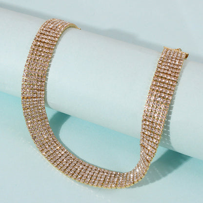 Geometric Full Rhinestone Necklace