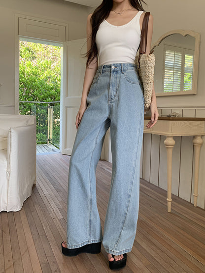 High Waist Retro Wide Leg Jeans