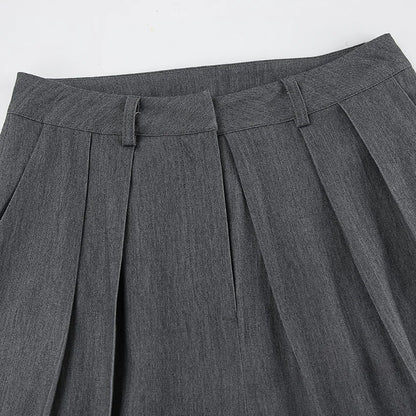 Classic Grey Pleat Front Suit Pants