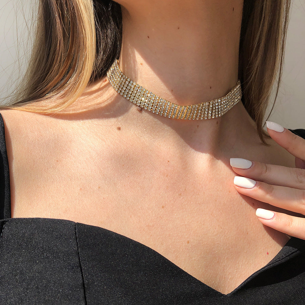 Geometric Full Rhinestone Necklace