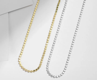S925 Sterling Silver Minimalist Round Choker Necklace