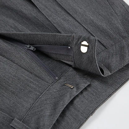 Classic Grey Pleat Front Suit Pants