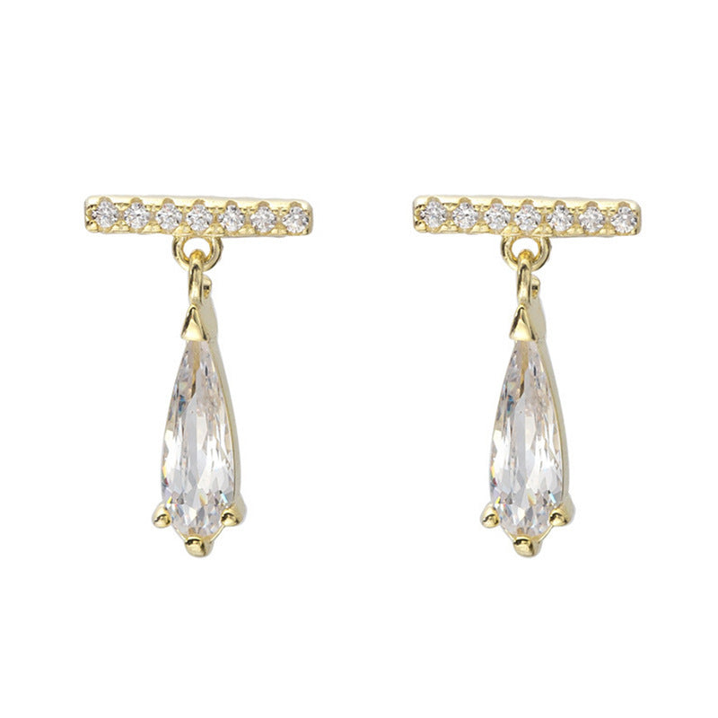 Simple Pendant Gem Earrings