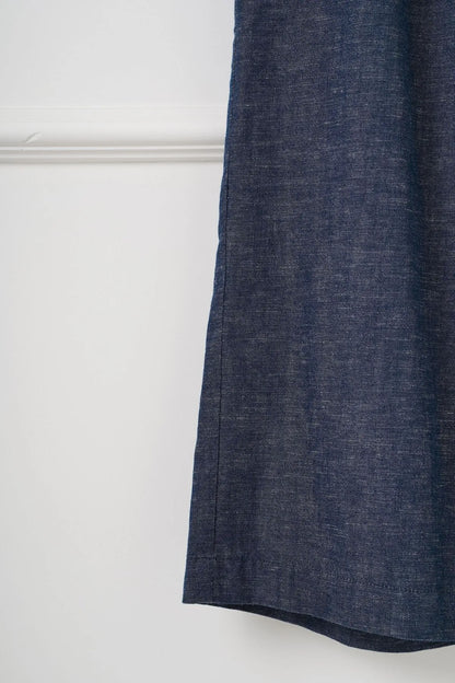 Navy Drawstring Linen Pant
