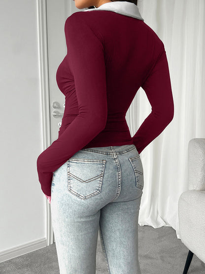 Ventara Contrast Long Sleeve Top