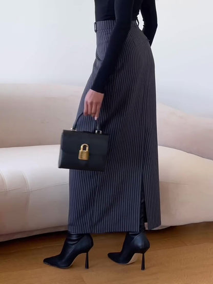 The Isla Pinstripe Skirt