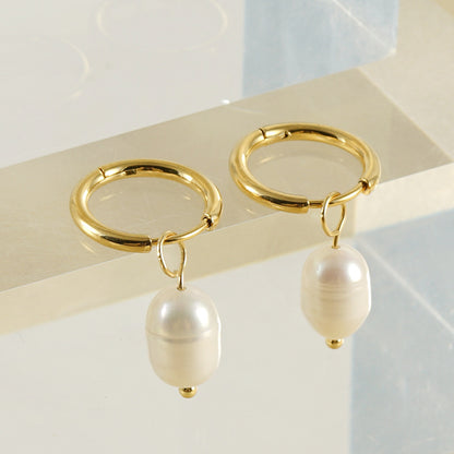 Pearl Hoop Earrings
