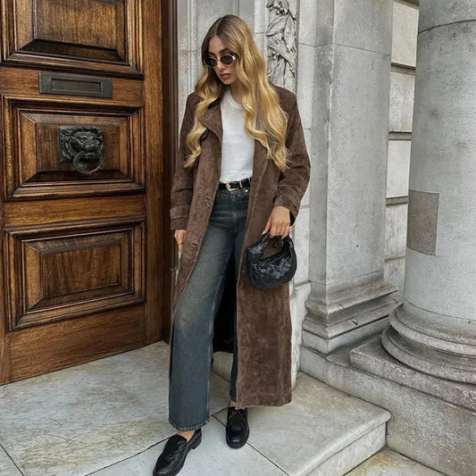 Emery Faux Suede Trench Coat