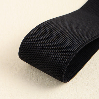 Retro Stretch Canvas Cinch Belt – Black