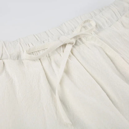 Relaxed Straight Leg Tie Waist Trousers
